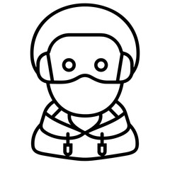 Mask respiratory protection icon symbol vector image. Illustration of mask face safety breathing design image