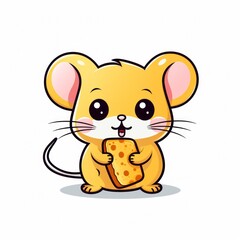 Mouse cute kawaii style design for t-shirt isolated on white background