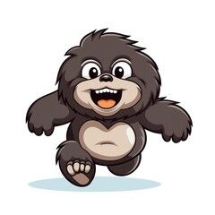 Fototapeta premium Gorilla cute kawaii style design for t-shirt isolated on white background