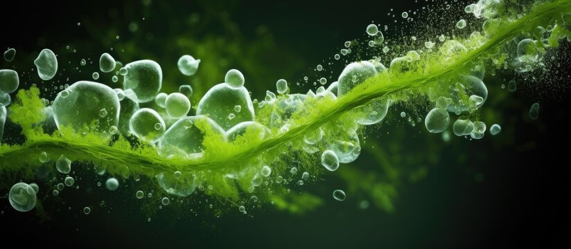 Zoom in on tiny organisms like algae With copyspace for text