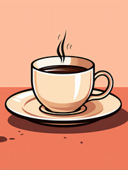 Obraz premium A Cup Of Coffee On A Saucer