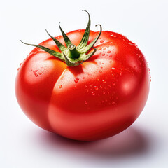 A tomato on white background