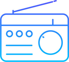 FM Radio Line Gradient Icon pictogram symbol visual illustration