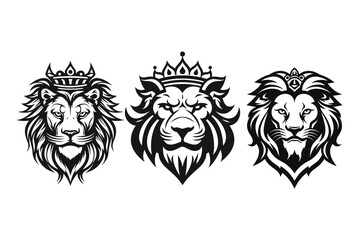 lion head mascot logo vector