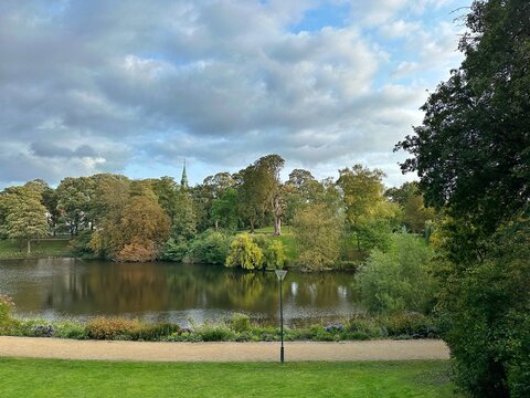 Orstedsparken in autumn, Copenhagen, Zealand, Denmark