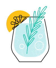 Cocktail glass drink vector illustration