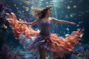 Underwater Elegance: AI-Generated Ballet Created with AI