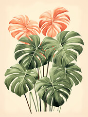 Boho - A Group Of Leaves On A Plant