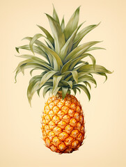 A Pineapple With A Green Stem