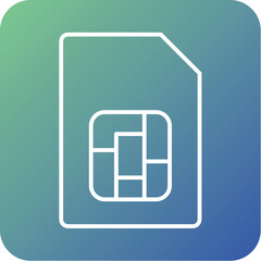 SIM ManagementLine icon Round Corner Multicolor Background pictogram symbol visual illustration