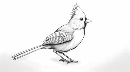 Hand drawn titmouse, sketch for your design