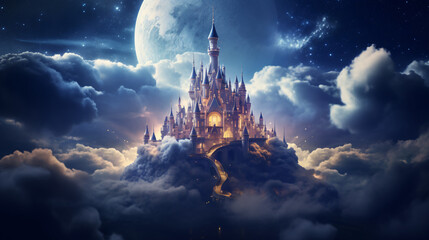 Fairytale castle illustration - obrazy, fototapety, plakaty