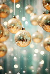 Fototapeta na wymiar Christmas decoration with x'mas ball, christmas tree