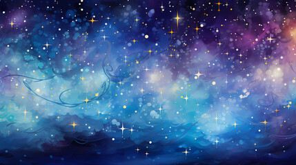 Obraz premium New Years Eve - A Blue And Purple Sky With Stars