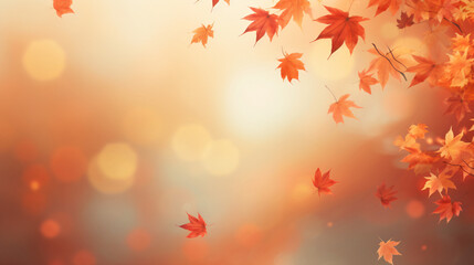 Naklejka na ściany i meble Autumn maple leaves natural background