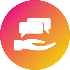 Feedback Glyph Rounded Background Icon pictogram symbol visual illustration