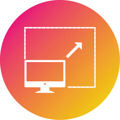 Scalable Computing Glyph Rounded Background Icon pictogram symbol visual illustration