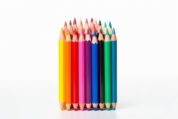 Colorful pencil colors isolated on a white background