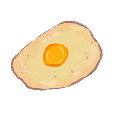 fried egg on white background