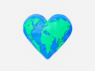 heart shaped earth made with clay