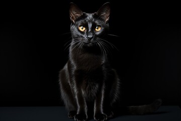 The Enigmatic Black Cat Created with Generative AI