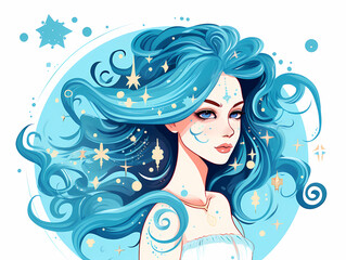 A Woman With Blue Hair
