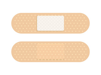 Medical plasters with perforated, adhesive patch Vector illustration. First aid