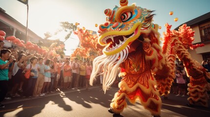 Chinese zodiac dragon. Chinese lunar new year celebration  - obrazy, fototapety, plakaty