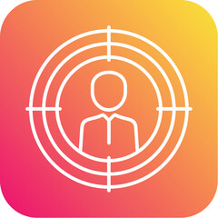 Target Marketing Glyph Rounded Background Icon pictogram symbol visual illustration