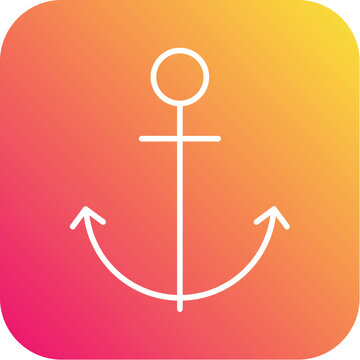 Anchor Glyph Rounded Background Icon pictogram symbol visual illustration