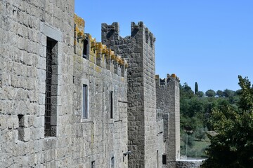 Beautiful view of the walls of Vitorchiano, a medieval town in Lazio in the province of Viterbo