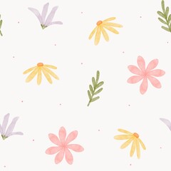 Flowers Watercolor seamless pattern