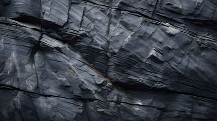 Dark rock texture background. Gray rock slate background.Black rock texture background. Close-up. Dark gray stone basalt background for design. Banner. Wide. Long.  - obrazy, fototapety, plakaty