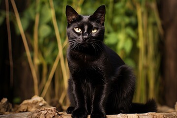 The Enigmatic Black Cat Created with Generative AI