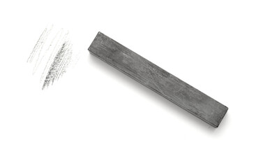Solid graphite stick art material isolated on white background