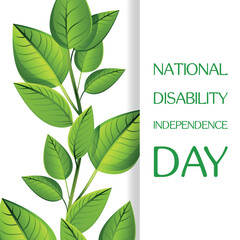 National Disability Independence Day. Design suitable for greeting card poster and banner	
