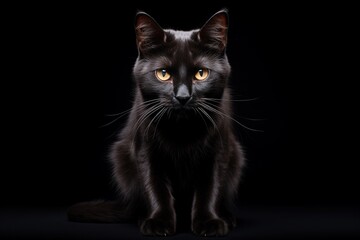 The Enigmatic Black Cat Created with Generative AI
