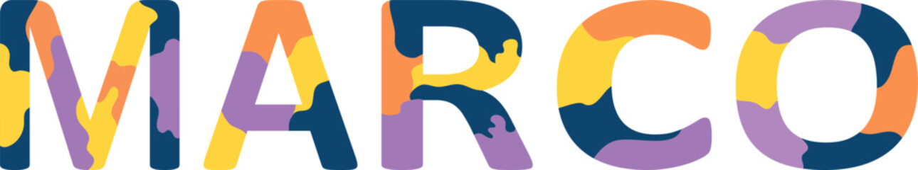 Marco Colorful 3d Abstract Text name