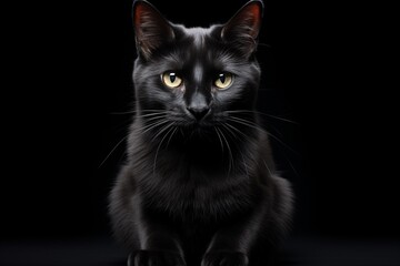 The Enigmatic Black Cat Created with Generative AI