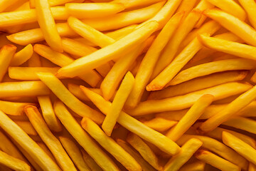 Yummy french fries as background. Generative AI