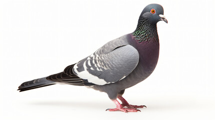 Full body of standing pigeon bird