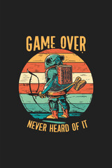 vintage gaming t shirt design template