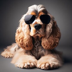 American cockerspaniel with sunglasses 