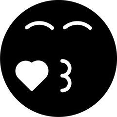 kissing Glyph Icon pictogram symbol visual illustration