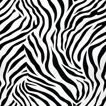 Seamless Zebra Skin Texture - Wild Black Striped Pattern for Graphic Design