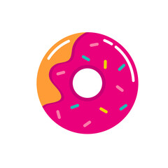 Strawberry donut in colorful glaze