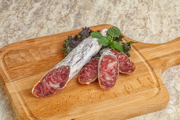 Spanish pork fuet dry sausage