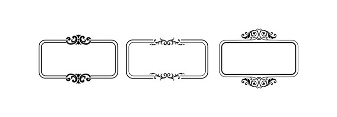 Set vector ornamental frames collection