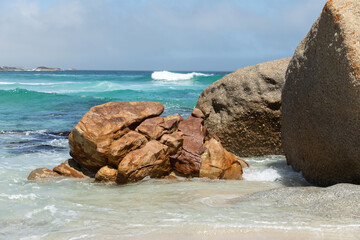 rocks, sea and blue sky's