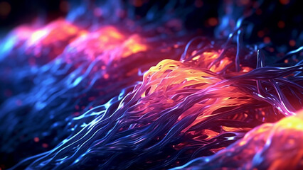 Bio-luminescent fiber abstract background